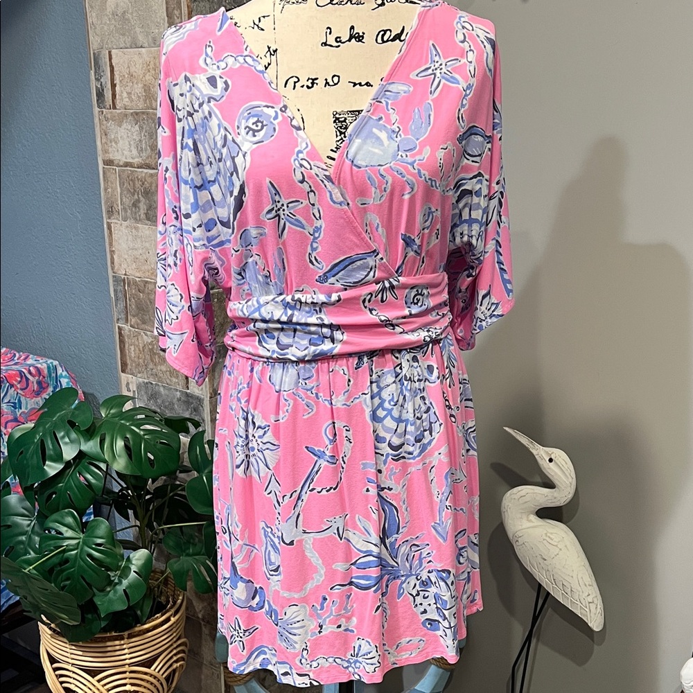 Lilly Pulitzer Parigi Skort Romper Rousseau Pink Barefoot Beachcomber  Large